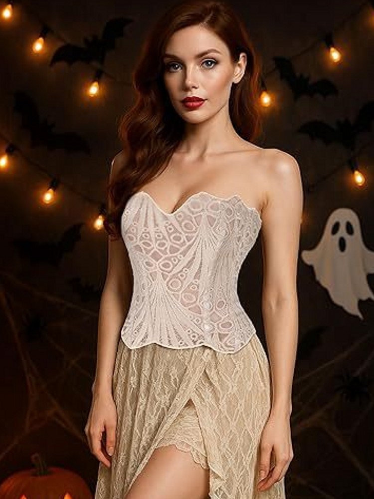 Cami Top Lace - Top con corsé de encaje para