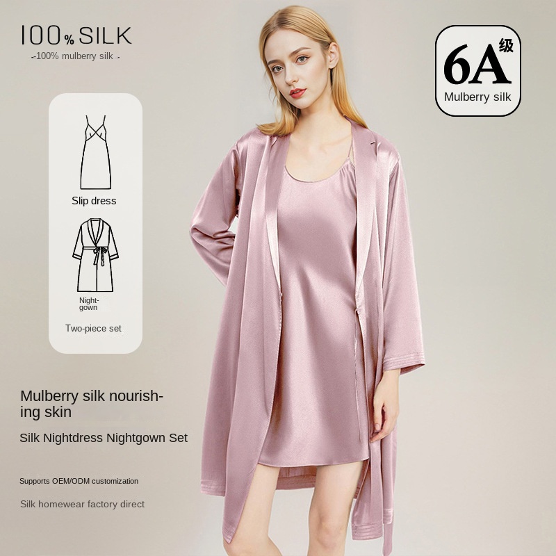 Robe Silk Women - Elegante Conjunto de 2 Piezas de