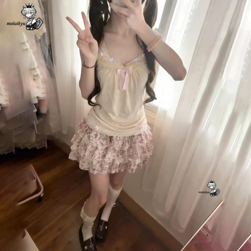 Cami Top Lace - Conjunto de 2 piezas Y2K para