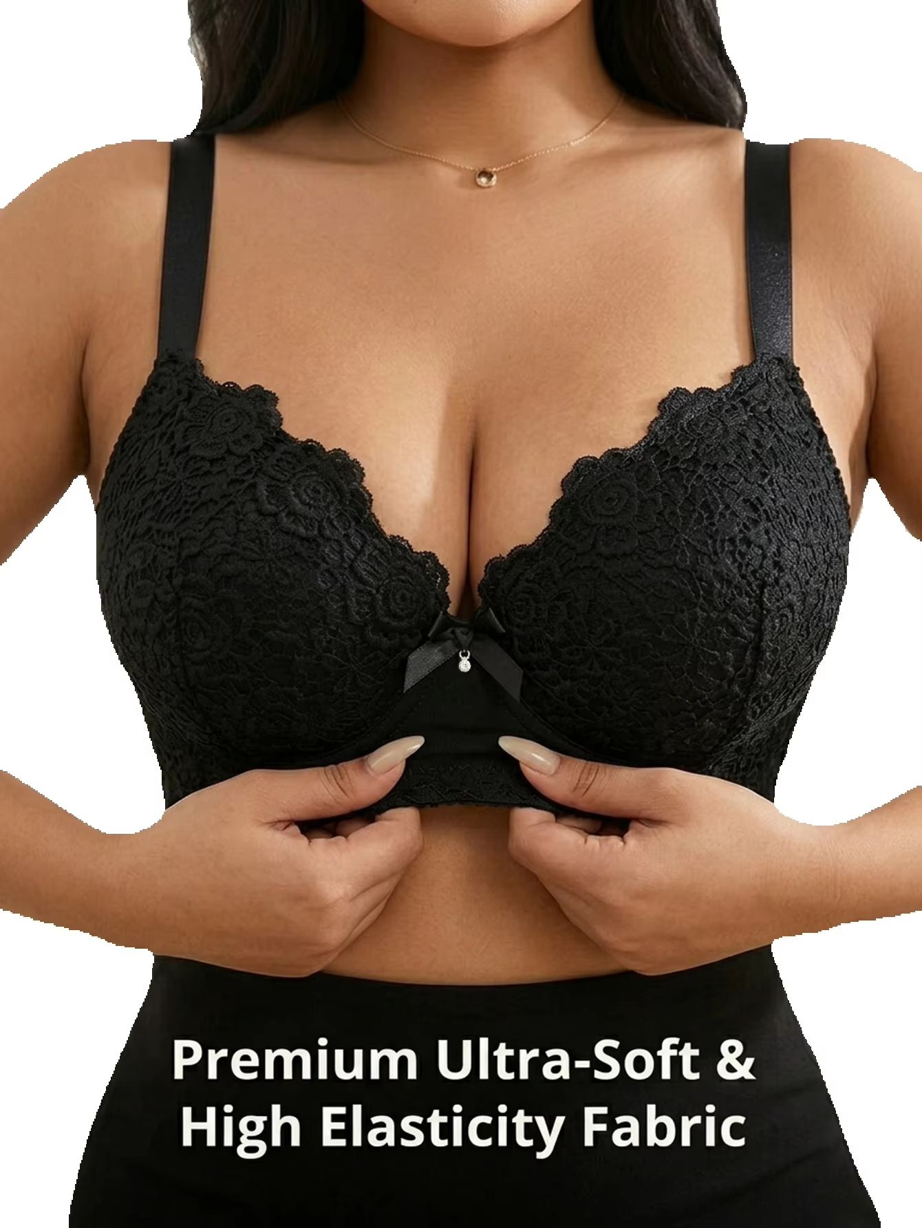 Push Up Bra Padded - Sujetador floral push-up de talla grande