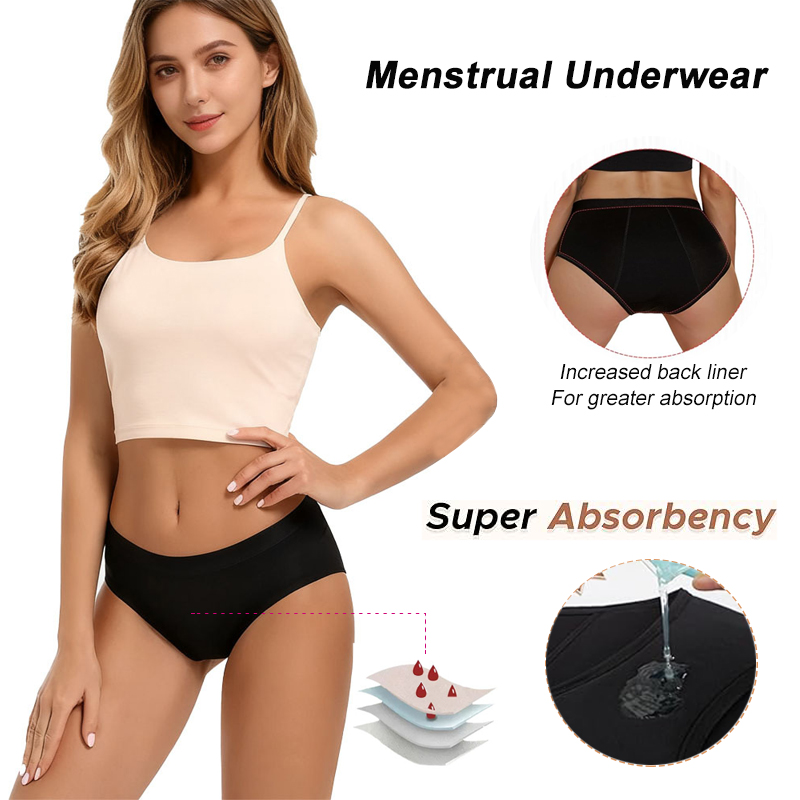 Period Panty Absorbent - Braguitas menstruales de alto flujo, 4