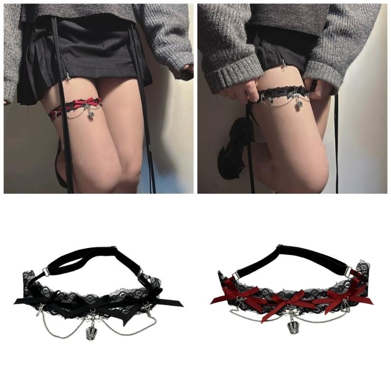 Garter Belt Set - Golpe muslo encaje E15F con cinturón