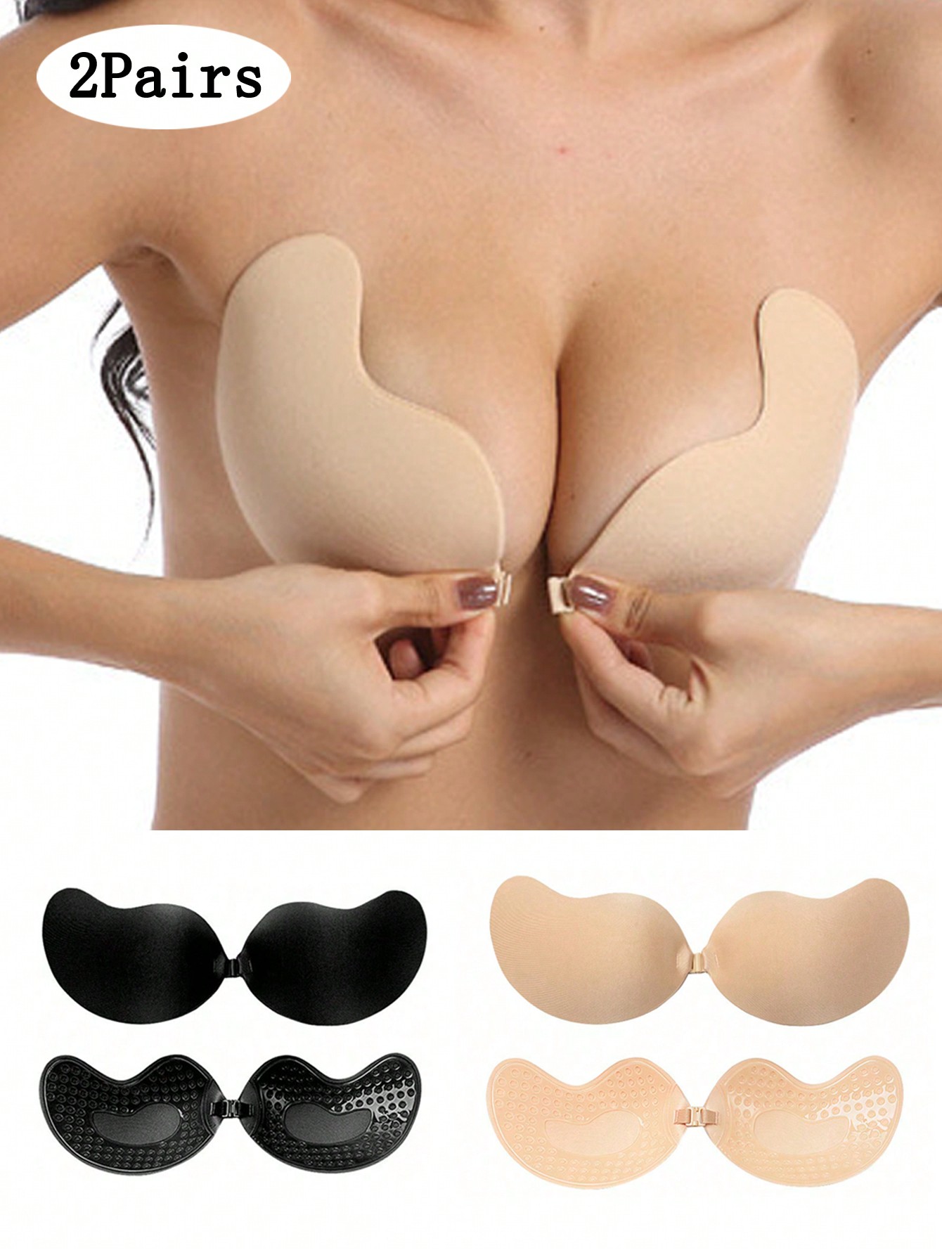 Push Up Bra Padded - Paquete de 2 Sujetadores Adhesivos Invisibles