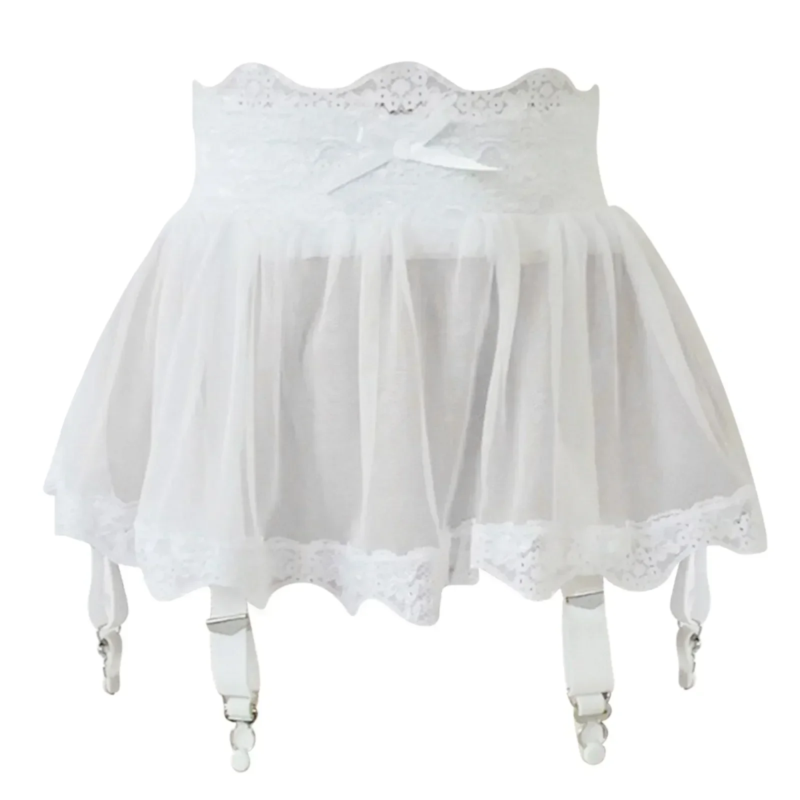 Garter Belt Set - Minifalda sexy de encaje de cintura