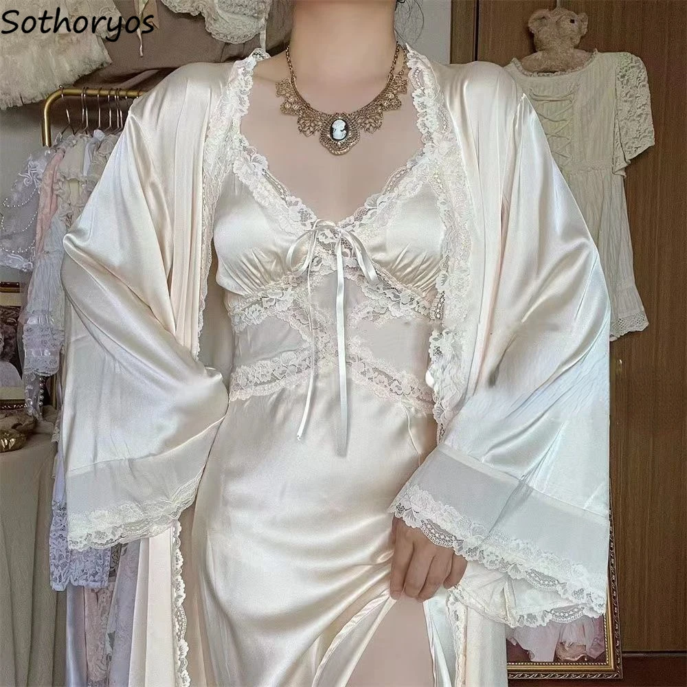 Robe Silk Women - Conjunto de Bata de seda para