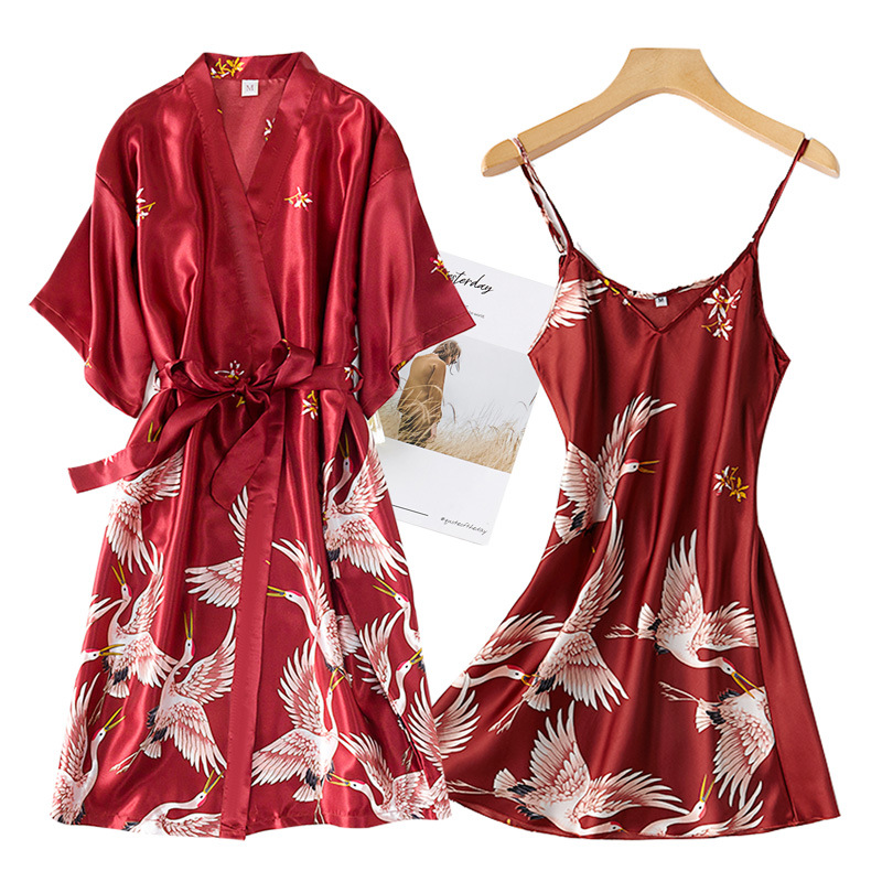 Robe Silk Women - Conjunto de Kimono de seda de