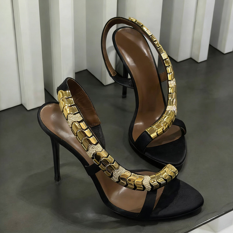 Sandalias de gladiador de saté - Slip Dress Satin reseña y precio