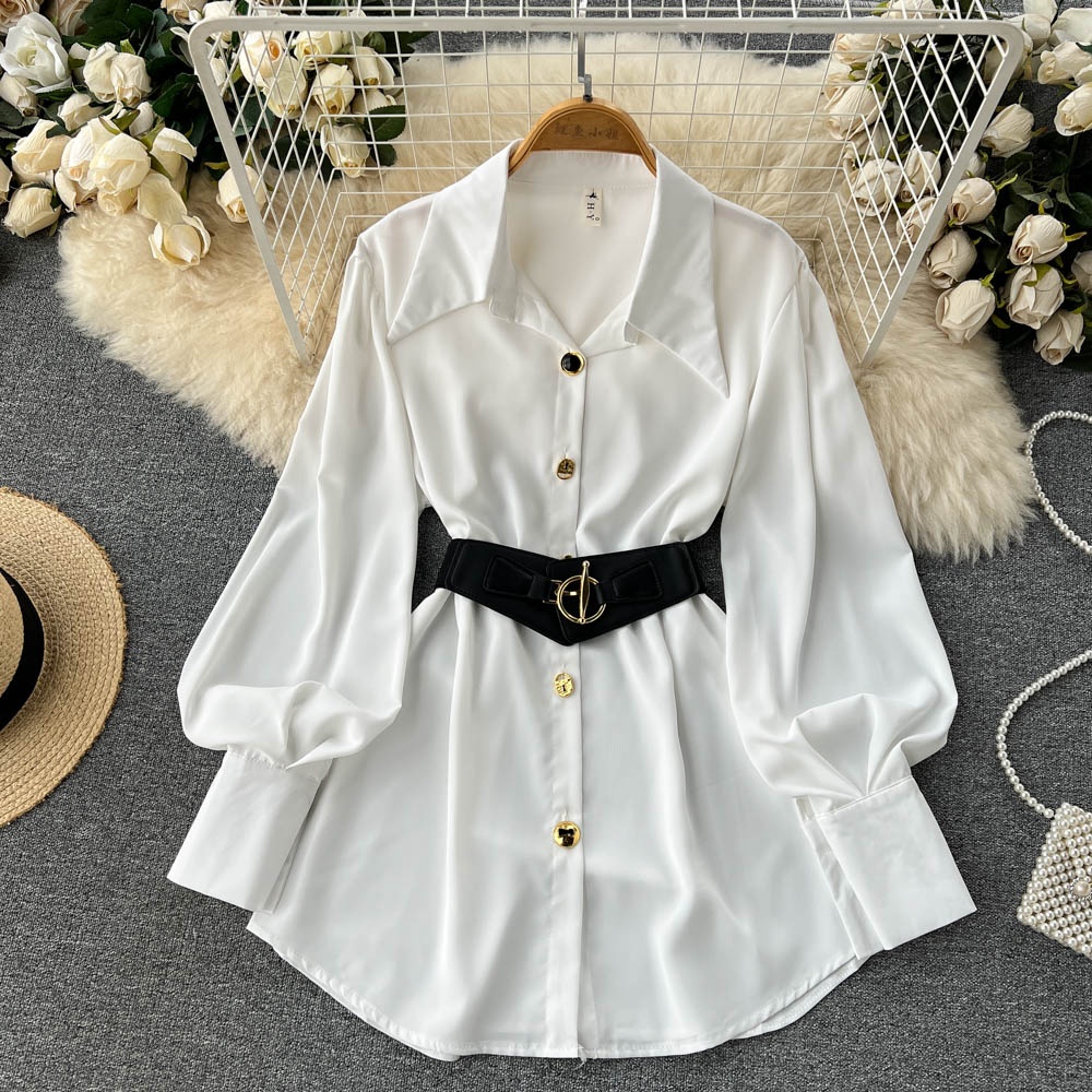 E Vestido Csero Blanco de Mang - Corset Waist Cinch reseña y precio