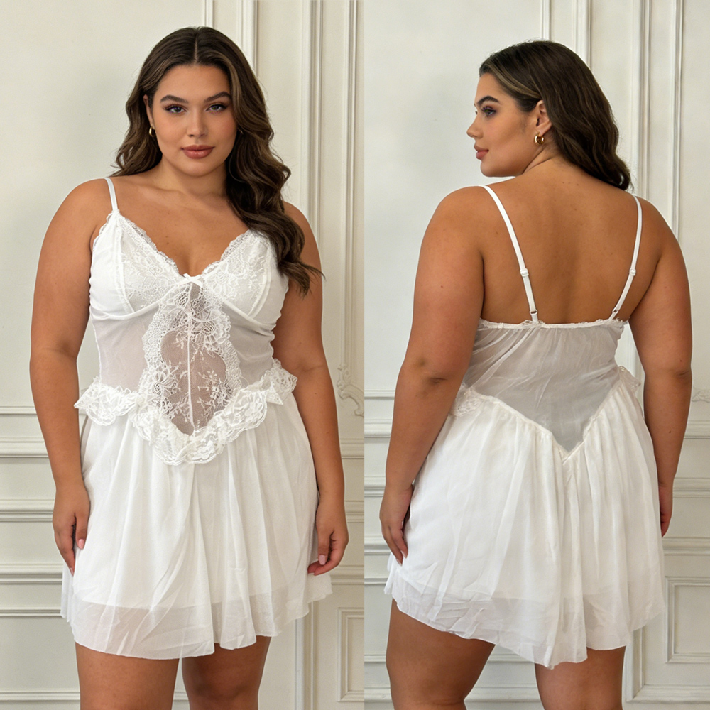Lencería Sexy de Encaje Blanco - Babydoll Chemise Night reseña y precio