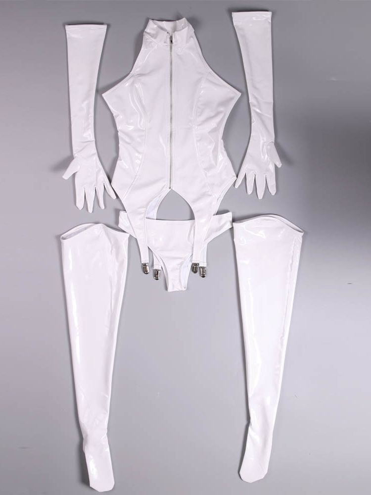 Catsuit de PVC de aspecto húme - Garter Belt Set reseña y precio