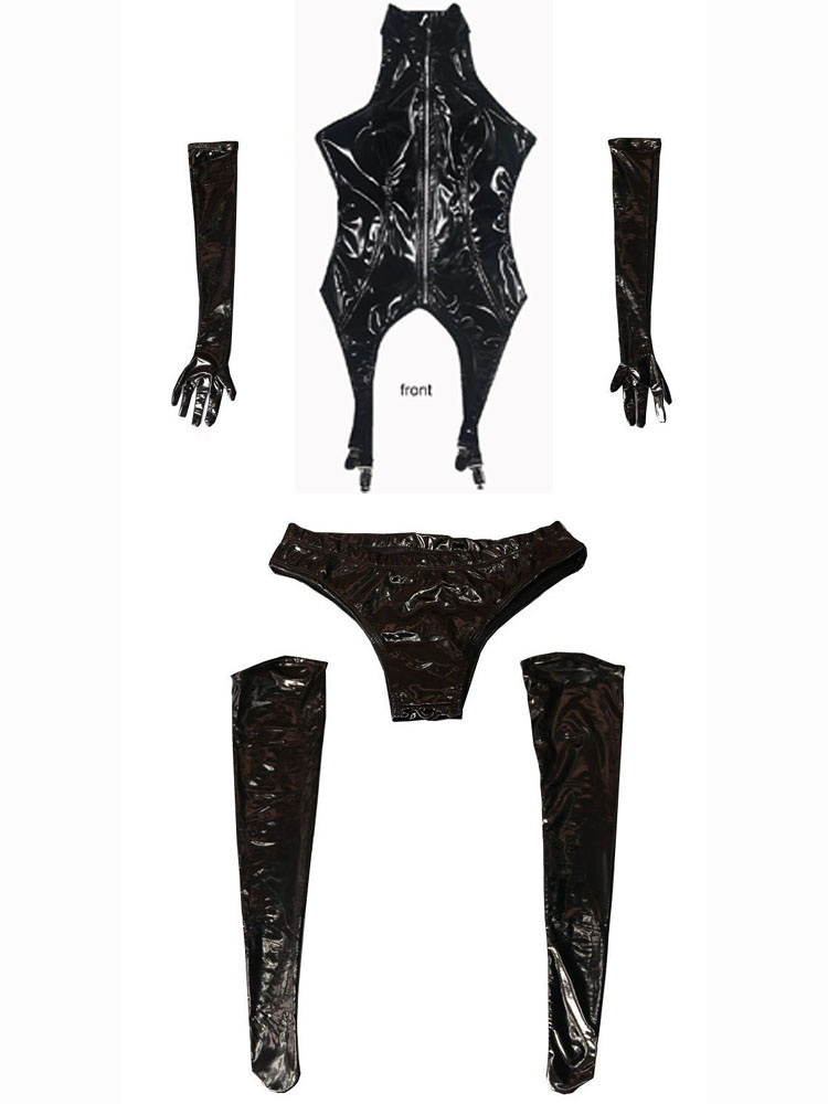 Catsuit de PVC de aspecto húme - Garter Belt Set reseña y precio