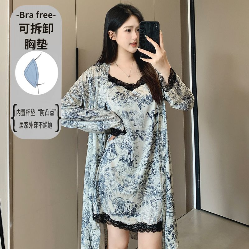 Conjunto de 2 piezas de lencer - Robe Silk Women reseña y precio
