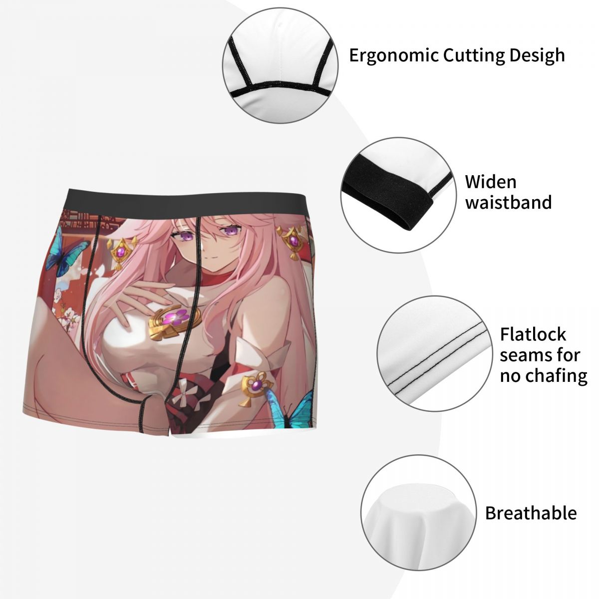 Genshin Impact Yae Miko Boxer  - Boyshort Underwear reseña y precio