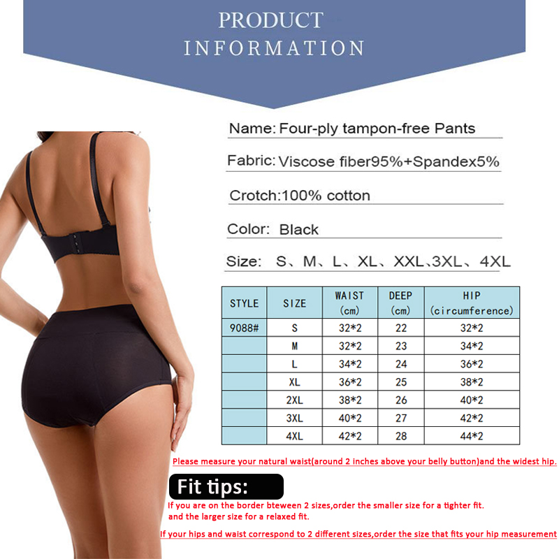 Braguitas menstruales de alto  - Period Panty Absorbent reseña y precio
