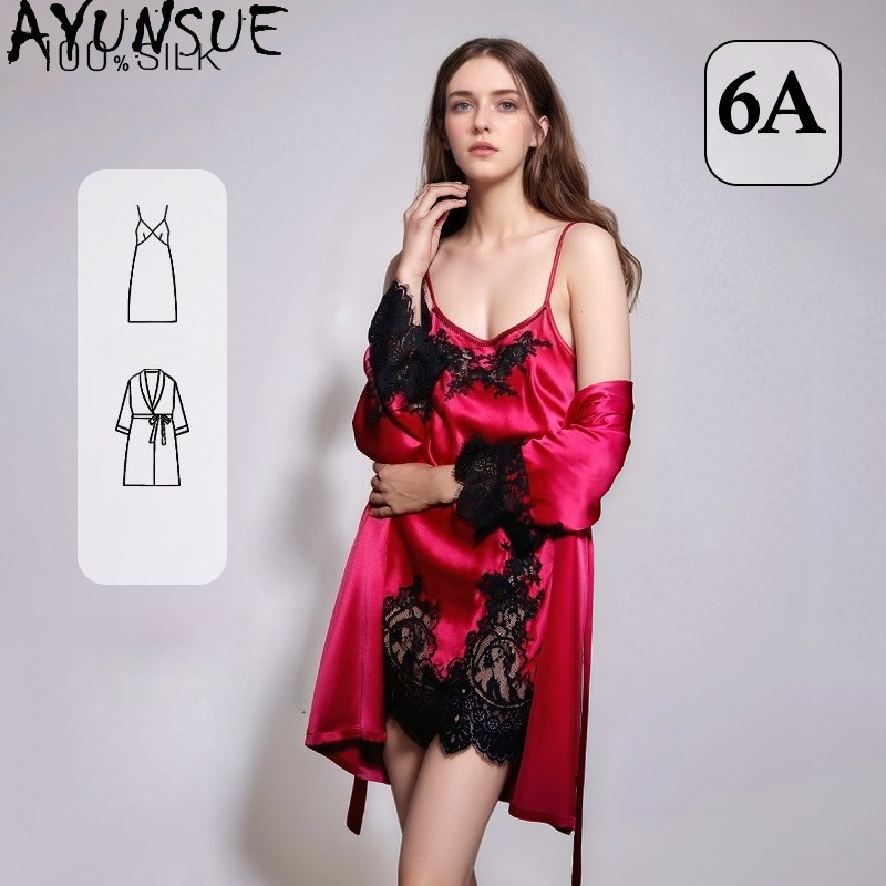 AYUNSUE Vestido de noche de se - Robe Silk Women reseña y precio