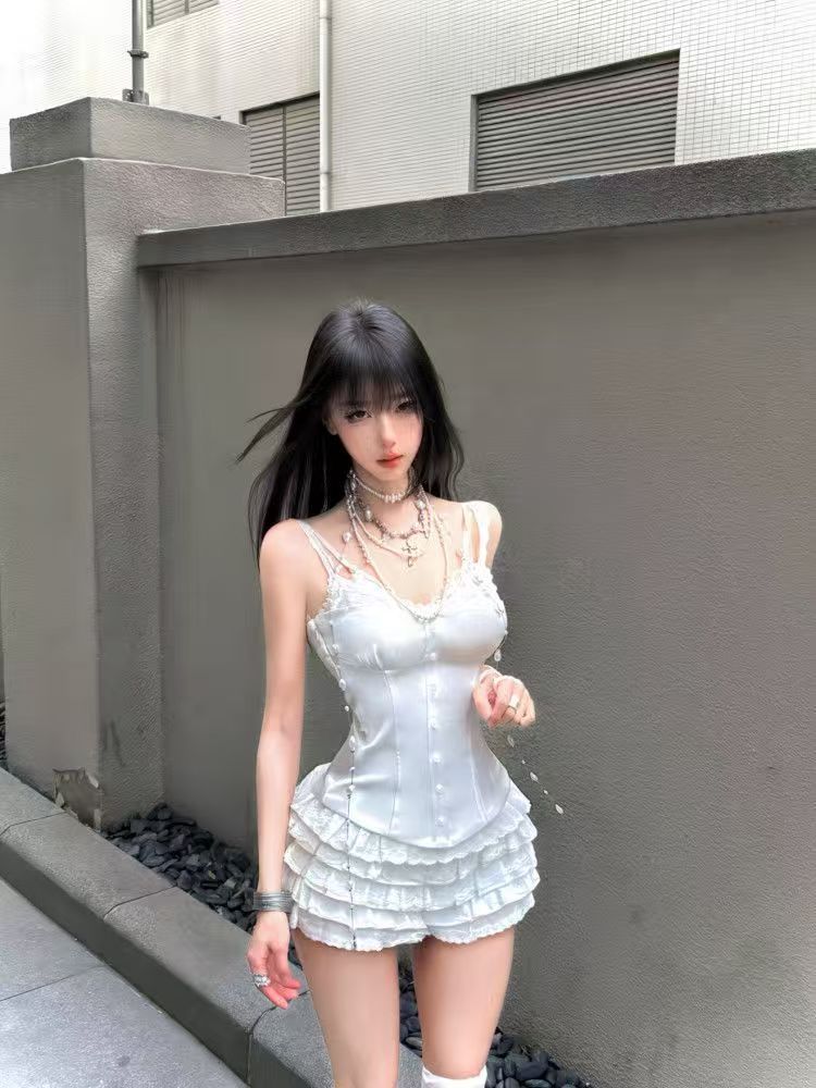 Conjunto de 2 Piezas de Corsé  - Cami Top Lace reseña y precio