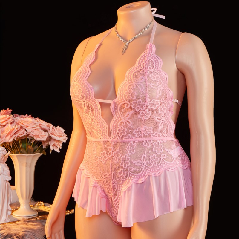 Lencería sexy de encaje transp - Lace Teddy Lingerie reseña y precio