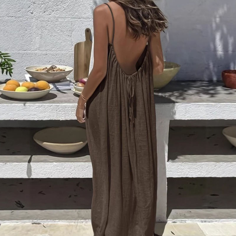 Nuevo Vestido Largo Holgado si - Strapless Bra Backless reseña y precio